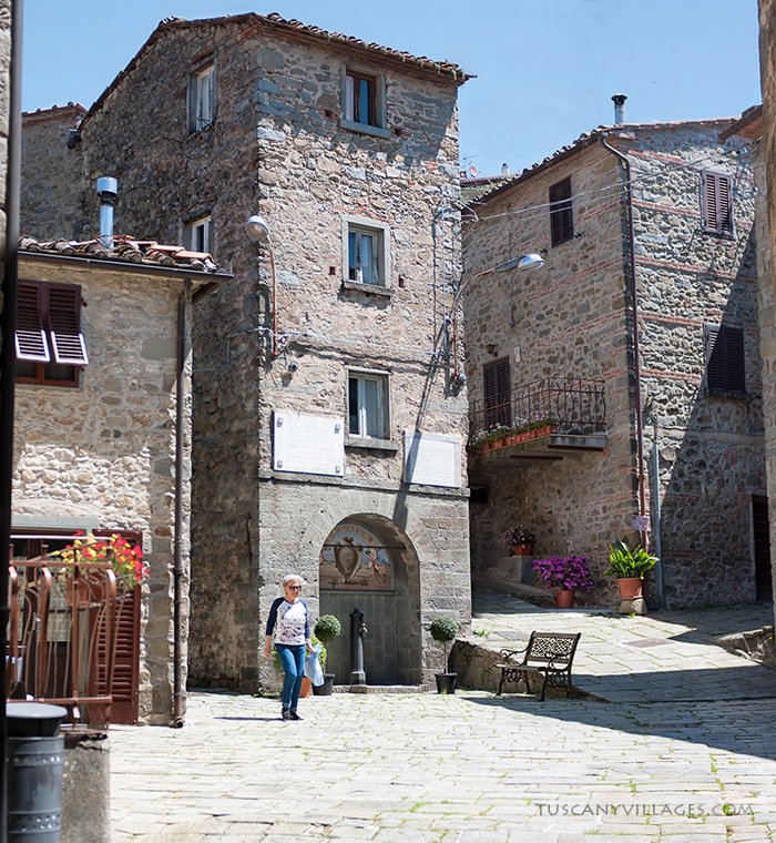 The little piazza in Sorana where the bean festa is held